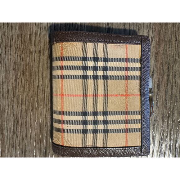 Burberry vintage Nova Check bi-fold wallet with clasp - Picture 2 of 7